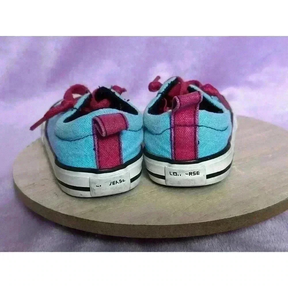Infant’s Converse ‘CT Street Slip’ Trainers Blue With Hot Pink Laces Size 6 - Picture 5 of 8